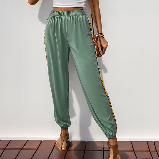 Damen Sportliche Freizeithose mit elastischem Bund und trendigen seitlichen Akzenten EB
