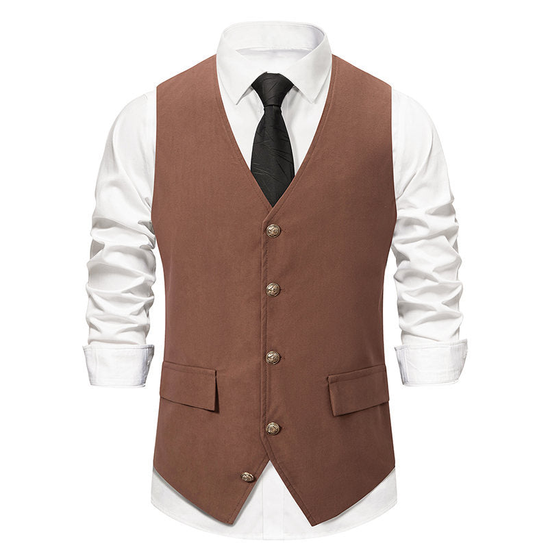 Herren elegante Anzugweste mit feinen Details und praktischen Taschen EB