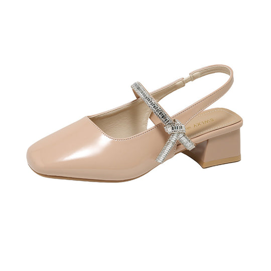 Damen Slingback-Pumps mit glitzerndem Riemchen und bequemer Sohle EB