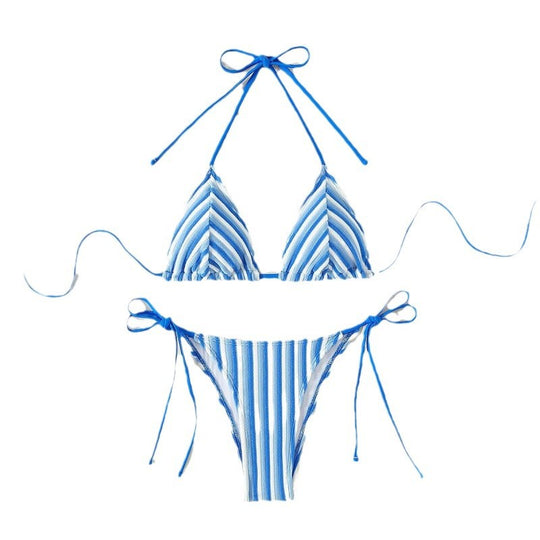 Damen Triangel-Bikini mit verstellbaren Schnürdetails EB