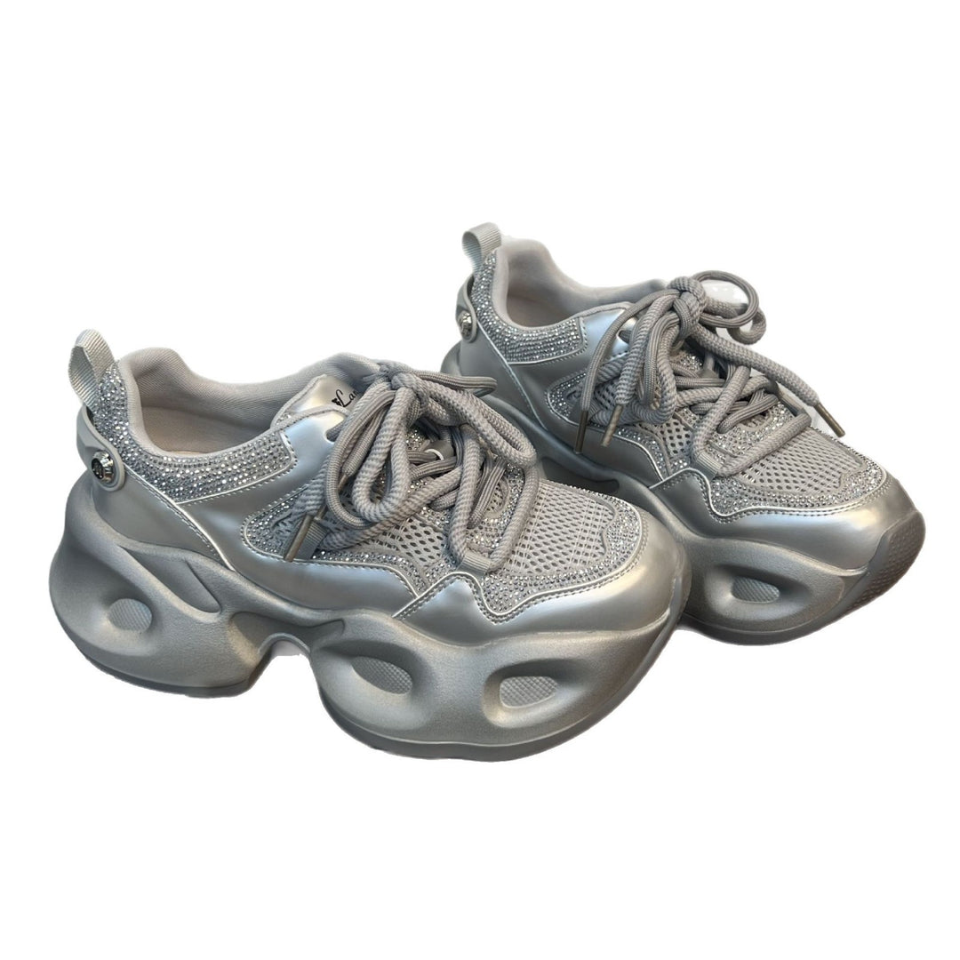 Damen Sportliche Sneakers mit Glitzer-Akzenten und innovativer Dämpfungstechnologie EB