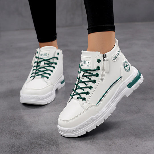 Damen modische High-Top Sneakers mit praktischer Schnürung EB