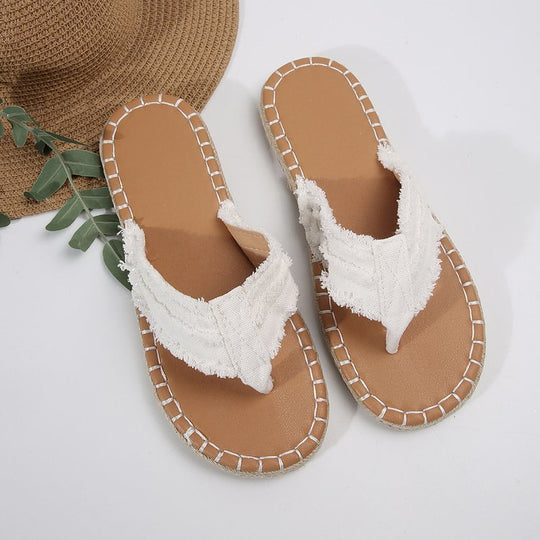 Damen Zehentrenner-Sandalen mit bequemen Riemen und ergonomischem Fußbett EB
