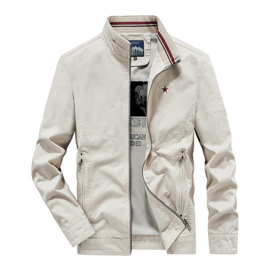 Herren Casual Kurzjacke im Harrington-Stil mit Stehkragen und Innentasche EB