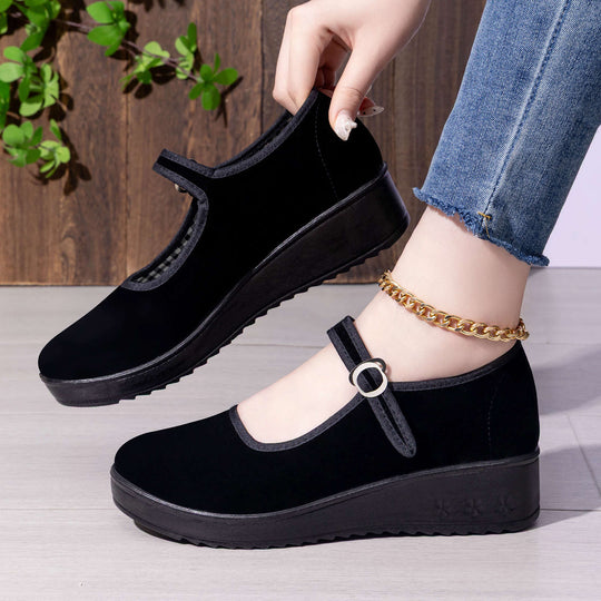Damen Elegante und bequeme Ballerinas mit verstellbarem Riemen EB