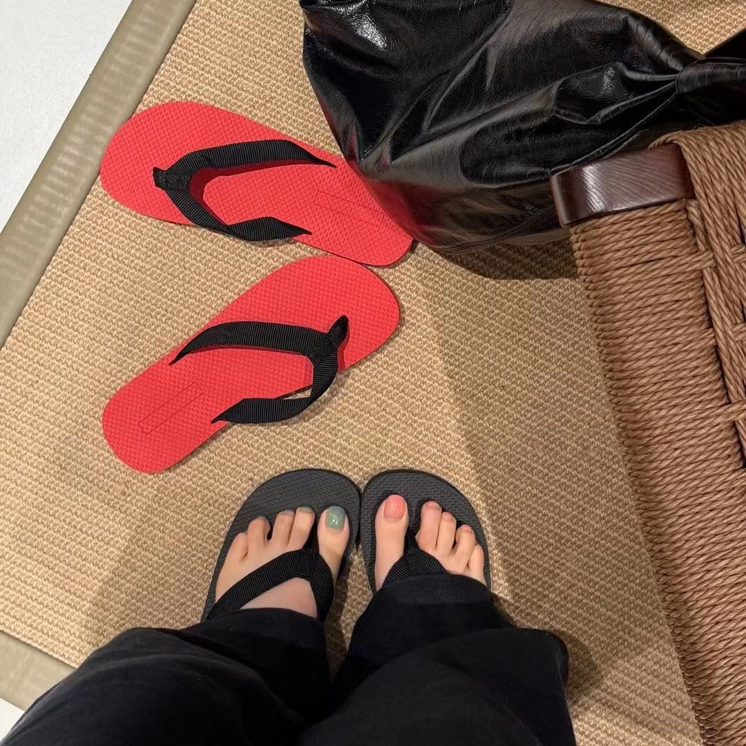 Damen Bequeme Zehentrenner-Sandalen mit rutschfester Sohle EB