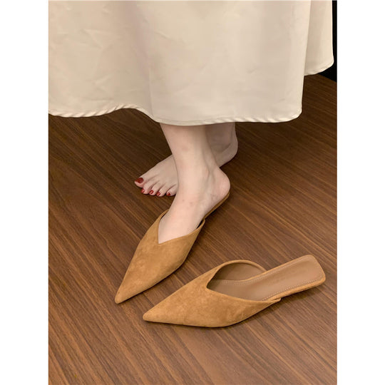 Damen spitze Mules aus weichem Veloursleder EB