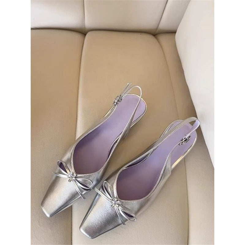 Damen Slingback-Pumps mit funkelnder Schleifenverzierung EB