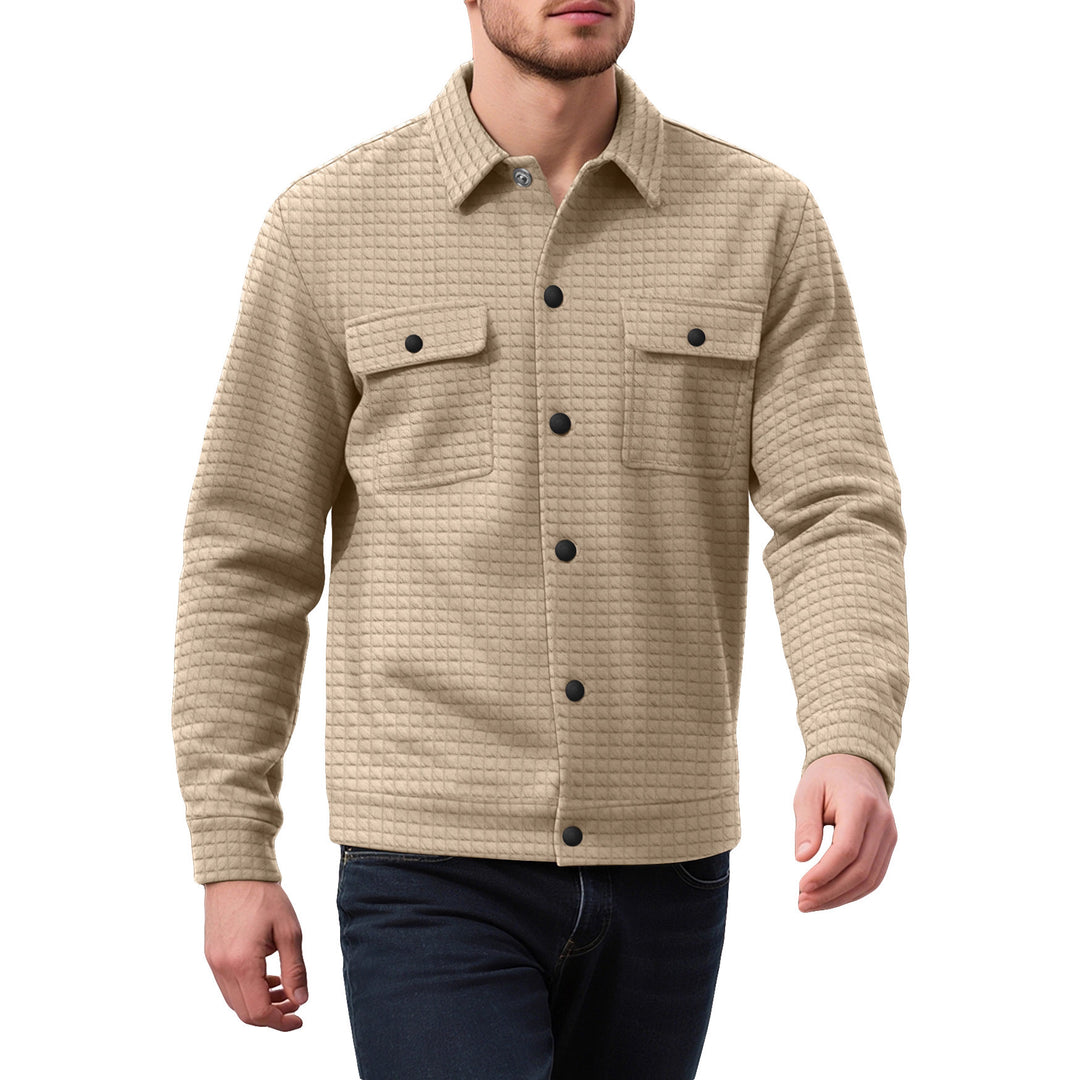 Herren nan Hemdjacke mit quadratischer Steppstruktur Druckknopffront und Brustklappen EB