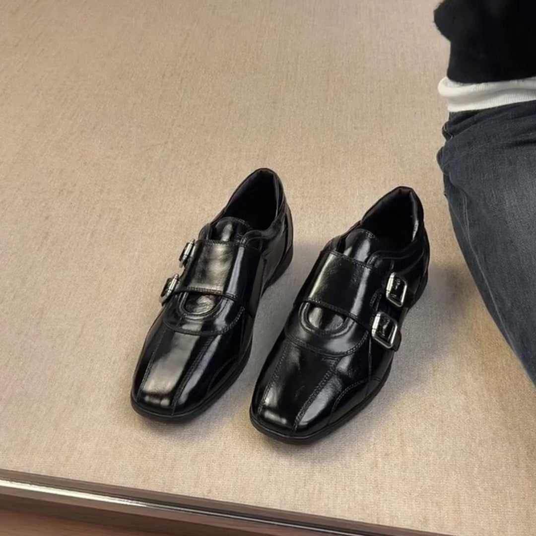 Damen elegante Schnürschuhe mit doppeltem Riemenverschluss EB