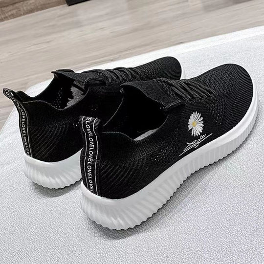 Damen Casual Sneakers mit floralem Motiv und bequemer Gummisohle EB