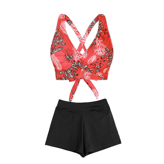 Damen Zweiteiliger Badeanzug mit floralem Design EB