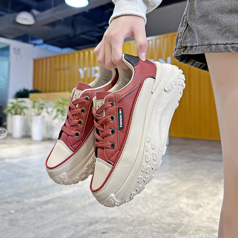Damen modische Plateau-Sneaker mit ergonomischer Dämpfung und rutschfester Sohle EB
