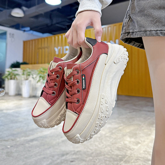 Damen modische Plateau-Sneaker mit ergonomischer Dämpfung und rutschfester Sohle EB