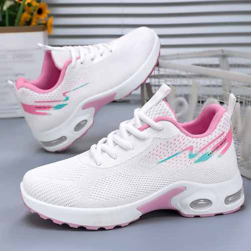 Damen Sportliche Air Cushion Sneakers mit atmungsaktivem Obermaterial und rutschfester Sohle EB