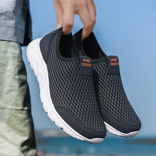 Herren leichte Slip-On Laufsneaker mit nahtlosem Maschenoberteil und stoßdämpfender Wellen-EVA-Sohle EB