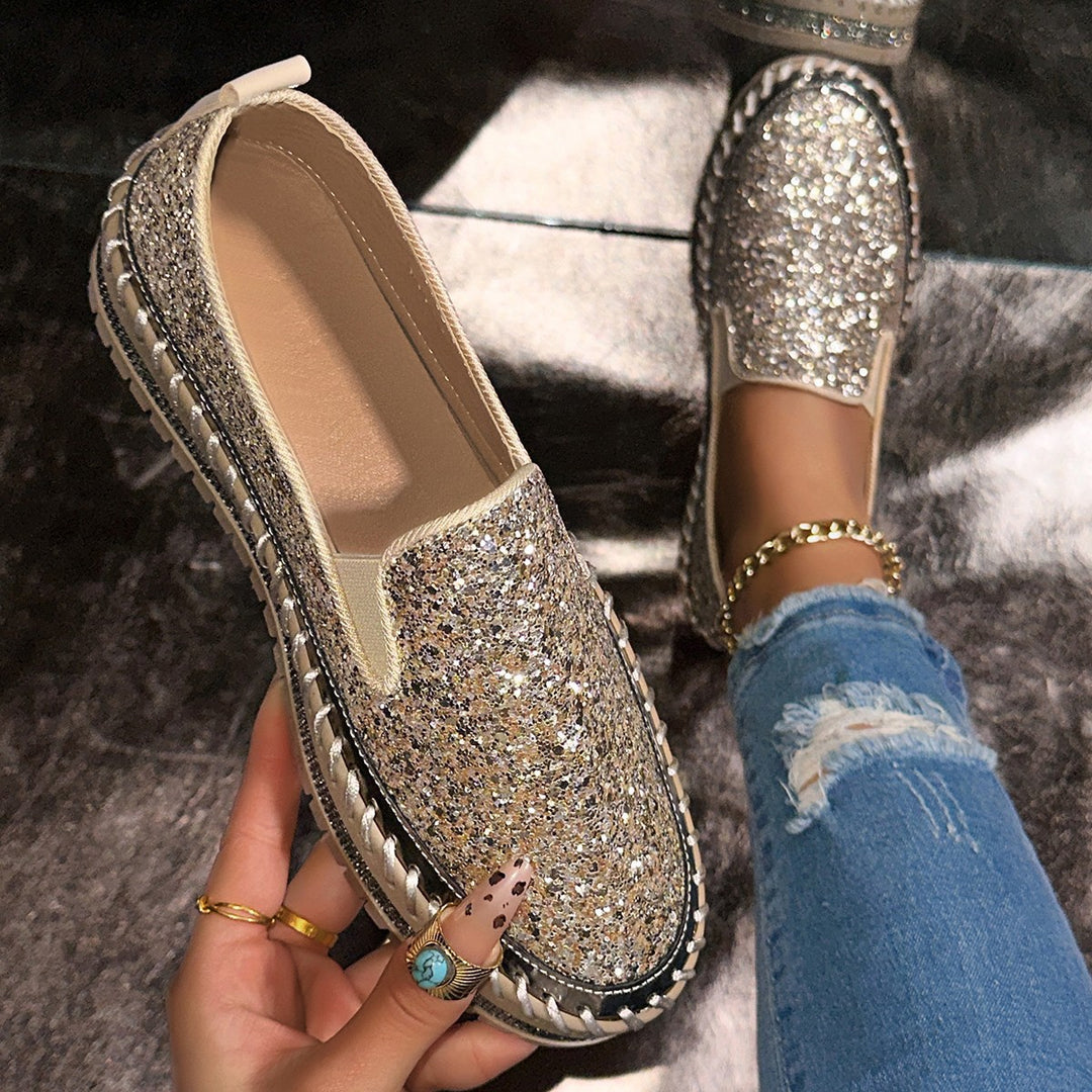 Damen Slip-On Glitzer Sneakers EB