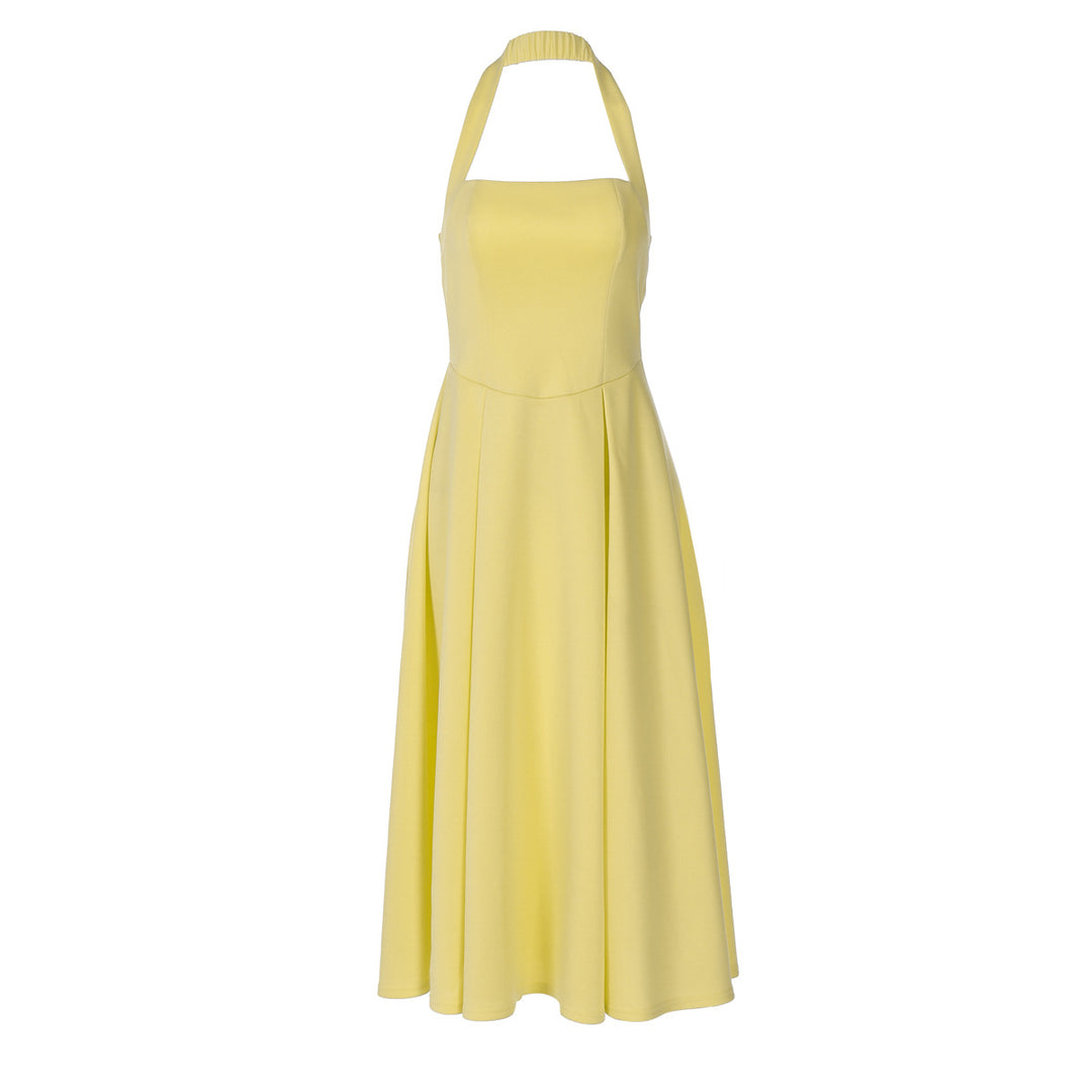 Damen Edles Maxikleid mit quadratischem Ausschnitt und schmalem Taillenband EB