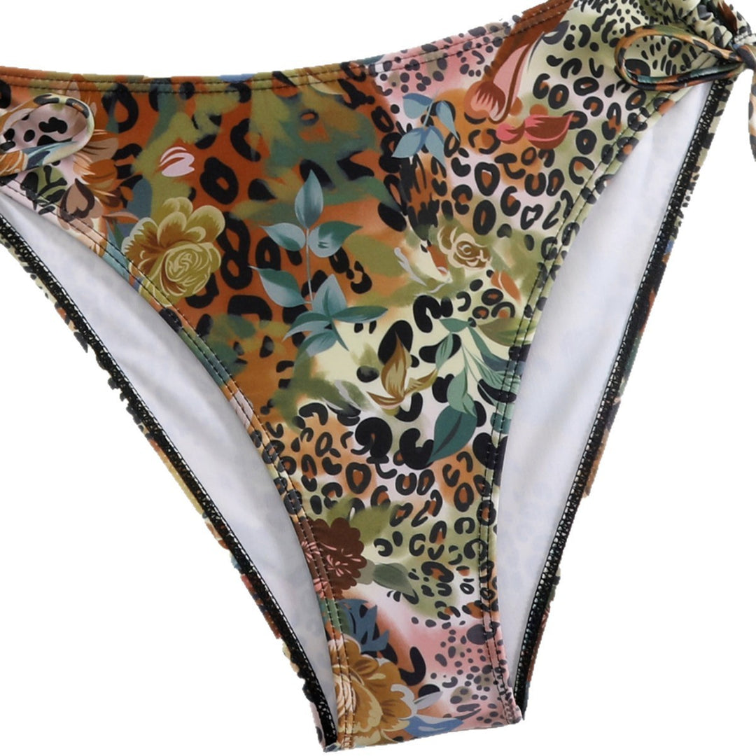 Damen Triangel-Bikini mit floralem und animalischem Design EB