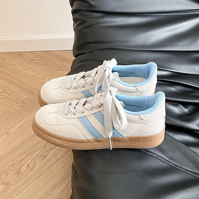 Damen Sneakers mit hochwertigem Velours-Obermaterial und rutschfester Gummisohle EB