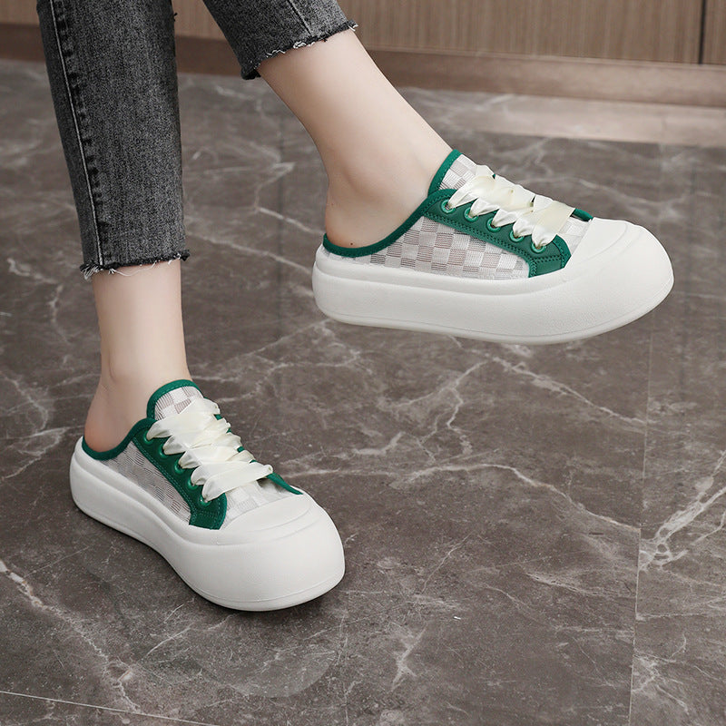 Damen Slip-On Sneakers im modernen Design mit transparentem Obermaterial und bequemer Sohle EB