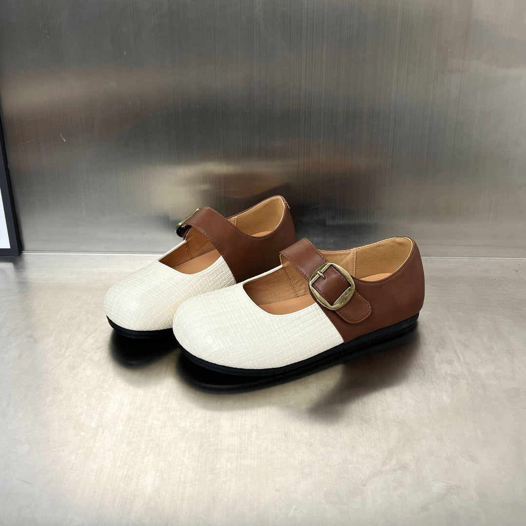 Damen Ballerinas mit elegantem Riemen und strukturiertem Obermaterial EB