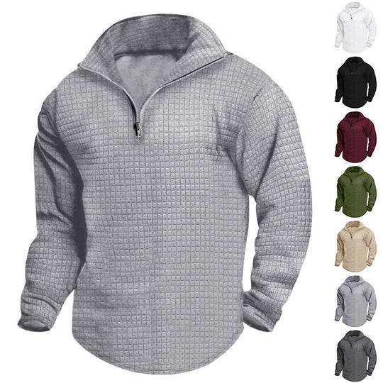 Herren Wärmeisolierter Pullover mit halbhohem Kragen und strukturierter Oberfläche EB