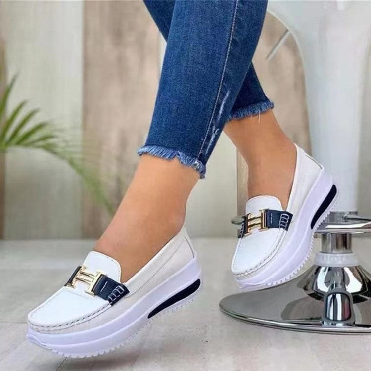 Damen modische Mokassins mit sportlichem Look und gepolsterter Sohle EB