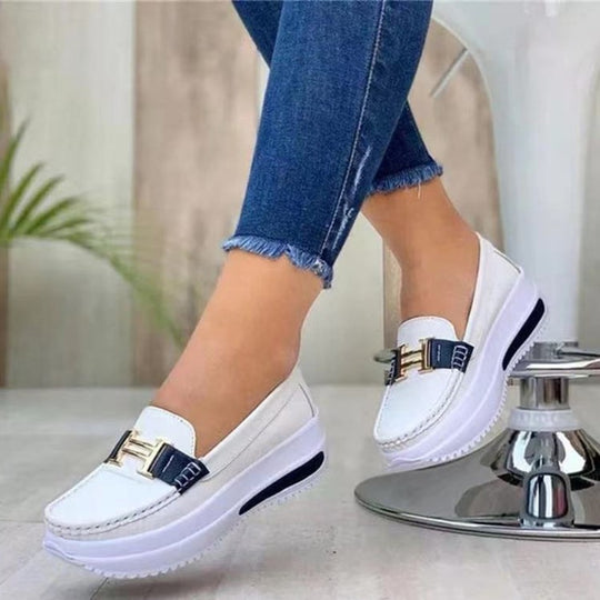 Damen modische Mokassins mit sportlichem Look und gepolsterter Sohle EB