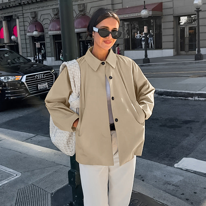 Damen modische Übergangsjacke im lässigen Oversized-Schnitt mit praktischen Taschen EB