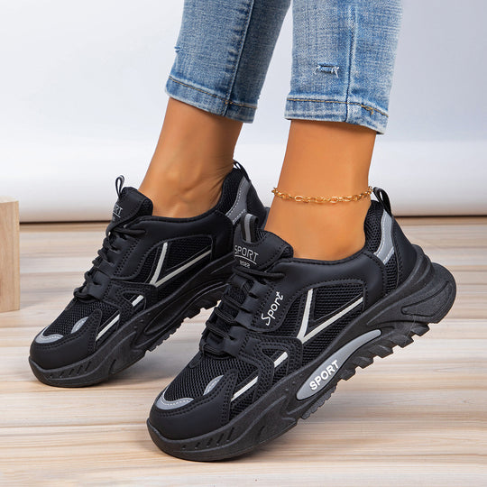 Damen Sportliche Sneakers mit atmungsaktiver Mesh-Konstruktion und stoßdämpfender Sohle EB