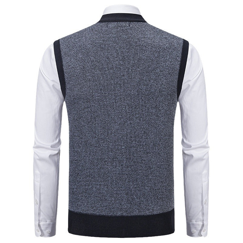 Herren modische Strickweste mit raffinierten Mustern und praktischen Taschen EB