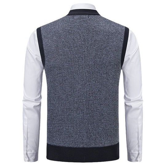 Herren modische Strickweste mit raffinierten Mustern und praktischen Taschen EB