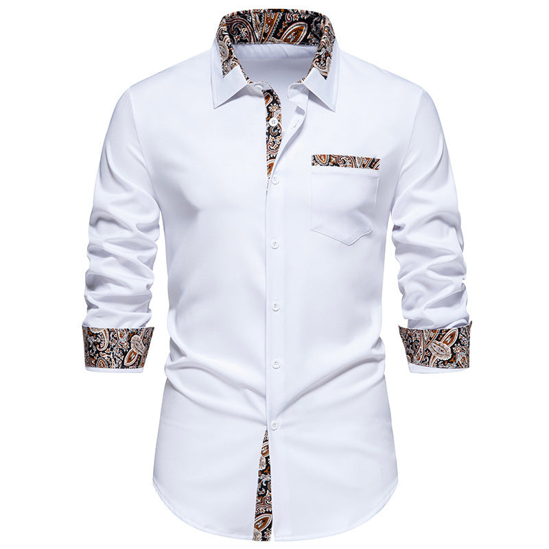 Herren Langarmhemd mit eleganten Paisley-Mustern EB