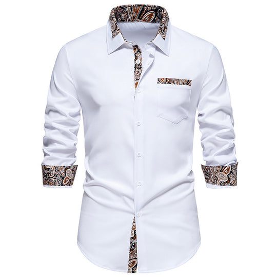 Herren Langarmhemd mit eleganten Paisley-Mustern EB