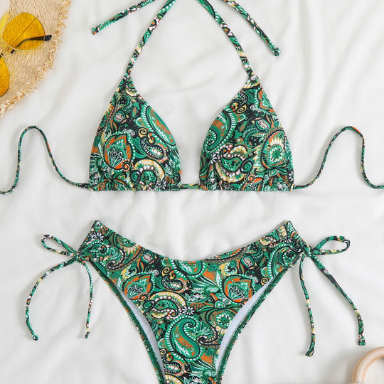 Damen Bikini-Set mit verstellbarem Triangel-Oberteil und hohem Beinausschnitt EB