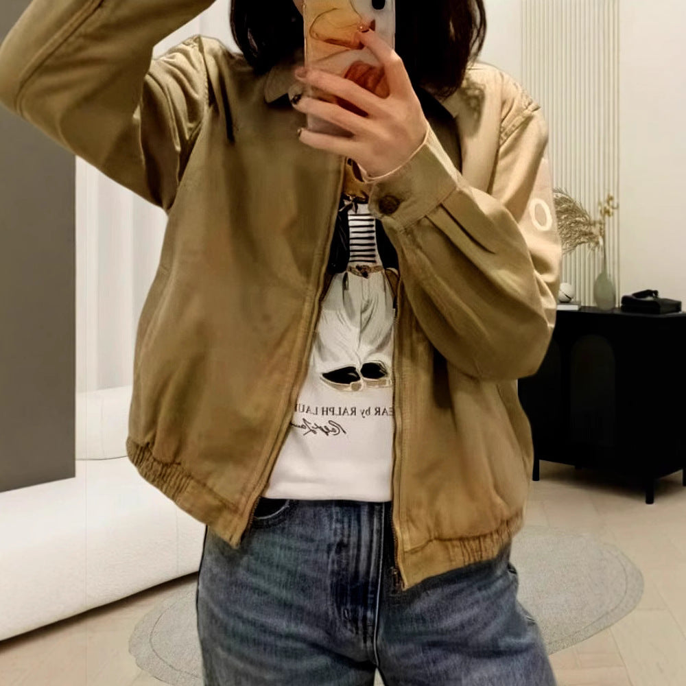 Damen modische Blousonjacke mit praktischen Taschen EB