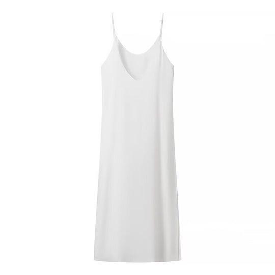 Damen Maxikleid mit seitlichem Schlitz und modernen Trägern EB