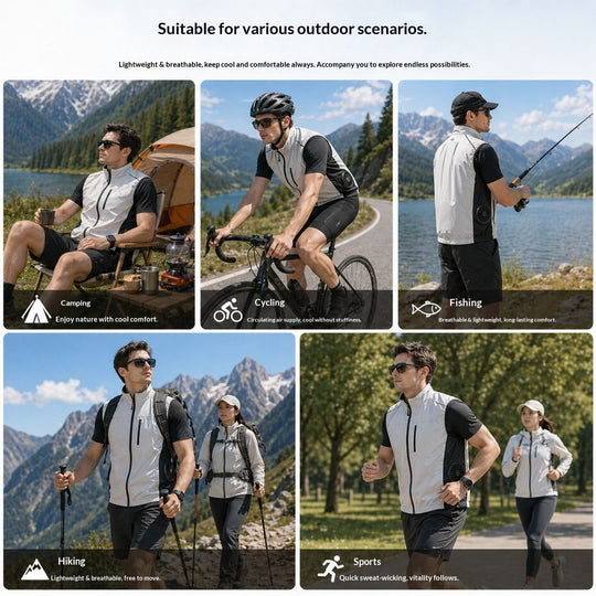 Unisex nan ergonomische Kühlweste mit integrierten Ventilatoren und Akkuanschluss EB