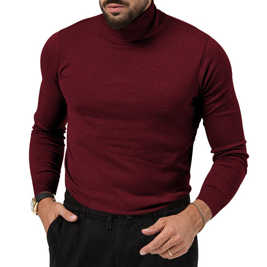 Herren Eleganter Rollkragenpullover aus weichem Strickstoff EB