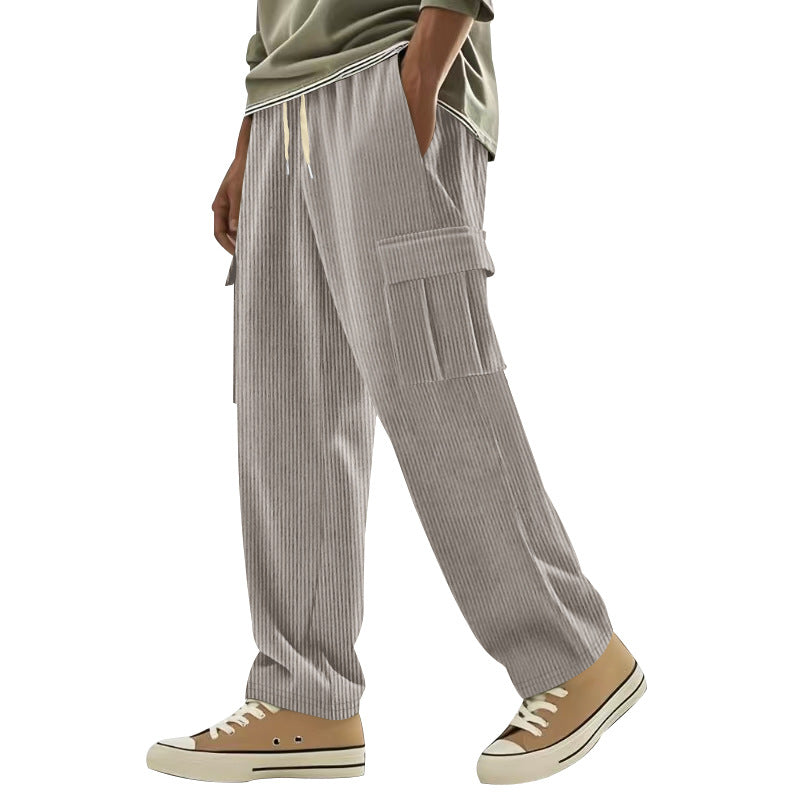 Herren Cordcargo-Hose mit weitem Bein, Tunnelzugbund und aufgesetzten Cargotaschen EB