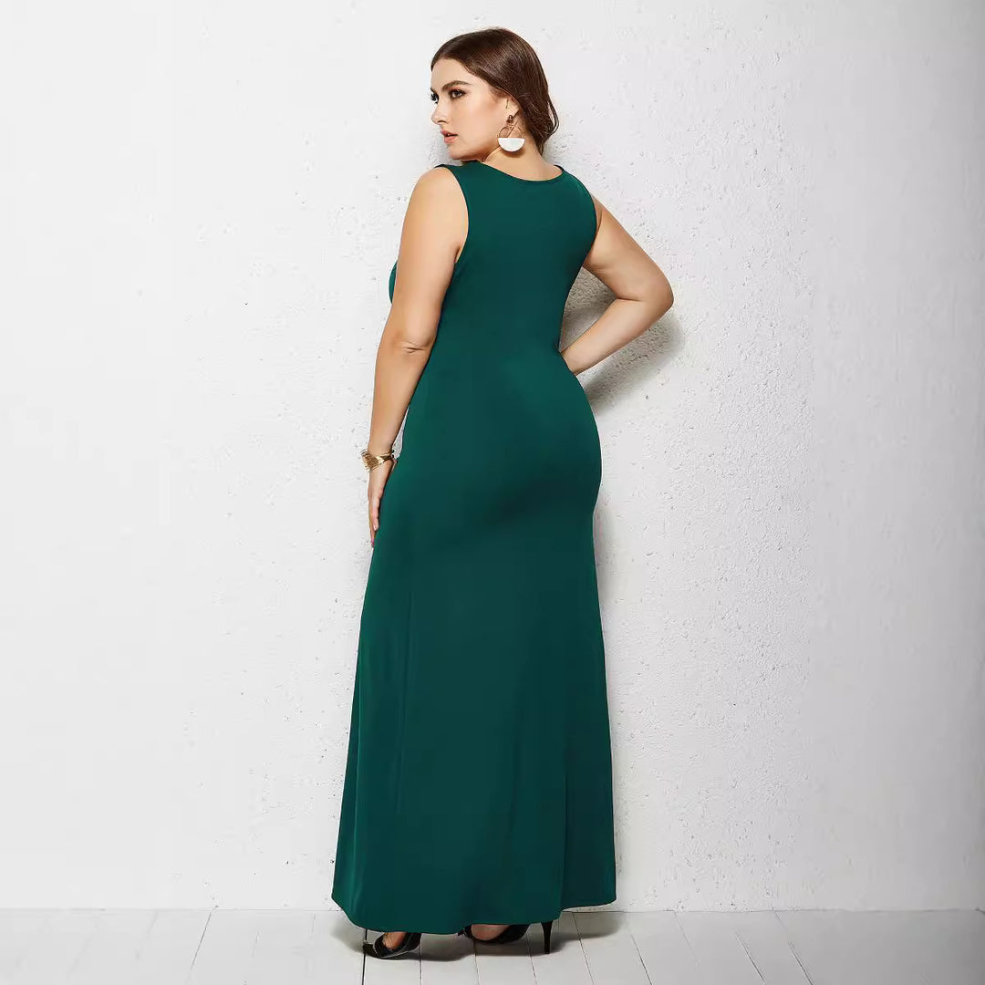 Damen figurbetontes Maxikleid mit klassischen Details EB