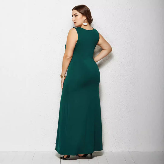 Damen figurbetontes Maxikleid mit klassischen Details EB