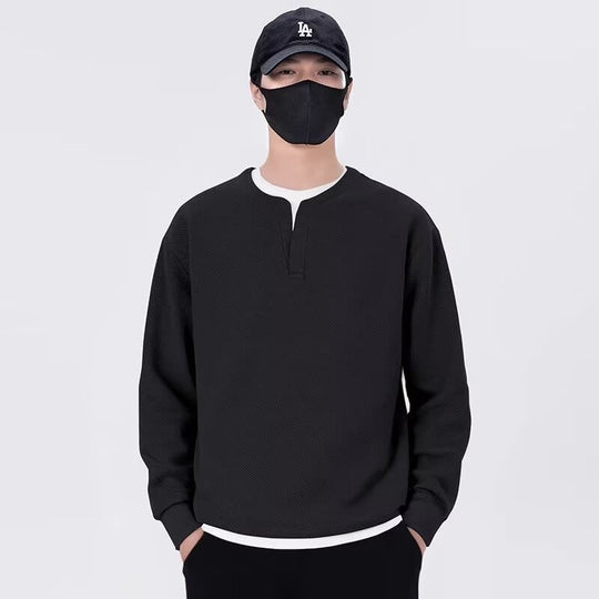 Herren lässiger Sweatshirt mit modernem Stehkragen und hochwertiger Textur EB