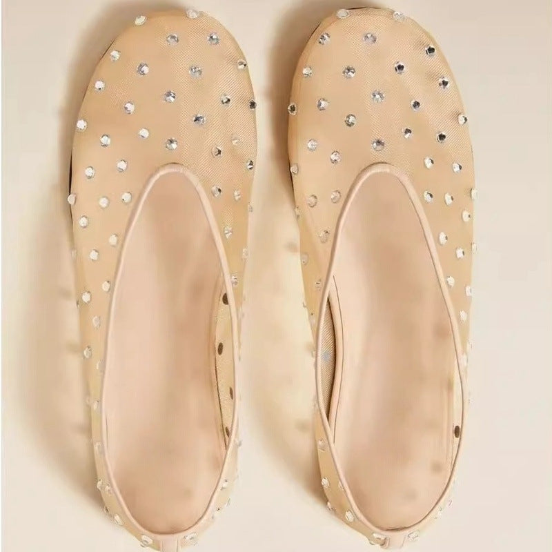 Damen Ballerinas mit floralem Stickmuster und bequemem Innenfutter EB