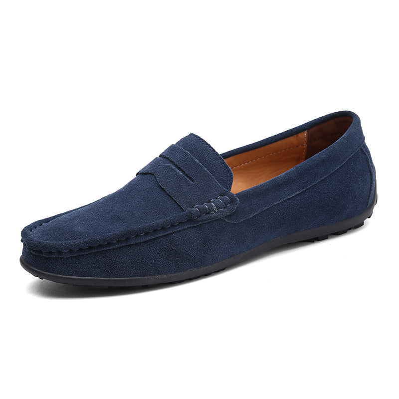 Herren nan eleganter Wildleder-Loafer mit handgenähter Moccasinnaht und rutschfester Gummiprofilsohle EB