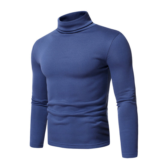 Herren Rollkragenpullover aus hochwertigem Baumwollmix mit figurbetontem Schnitt EB