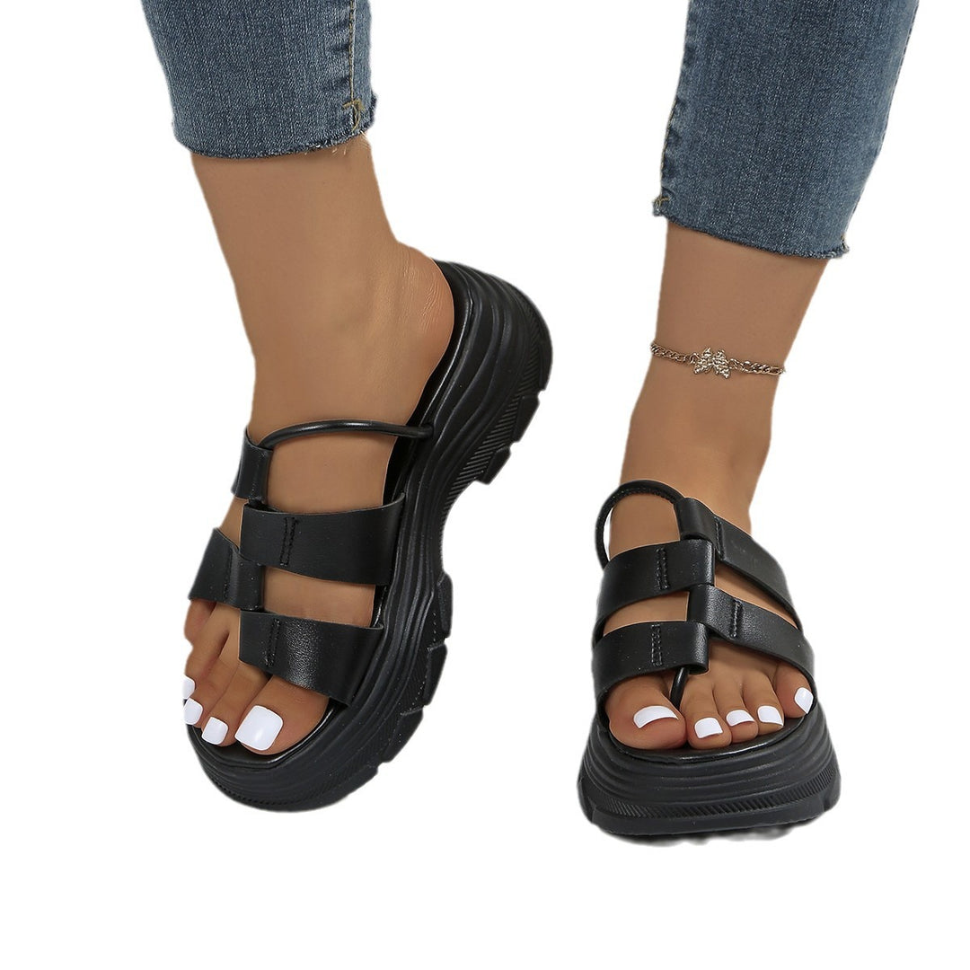 Damen Komfortable Riemchen-Sandalen mit modischem Profil und rutschfester Sohle EB