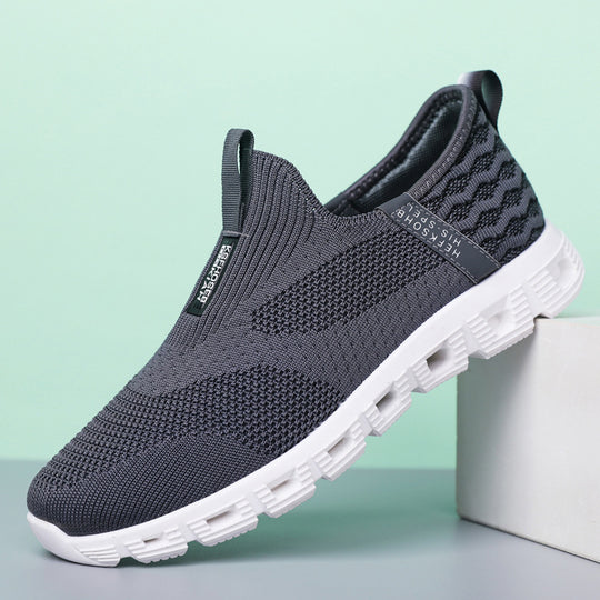 Damen Bequeme Slip-On Sneakers mit atmungsaktiver Strickoberfläche EB