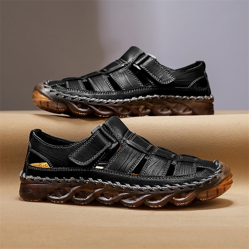 Damen Bequeme Lederfreizeitschuhe mit verstellbarem Klettverschluss EB